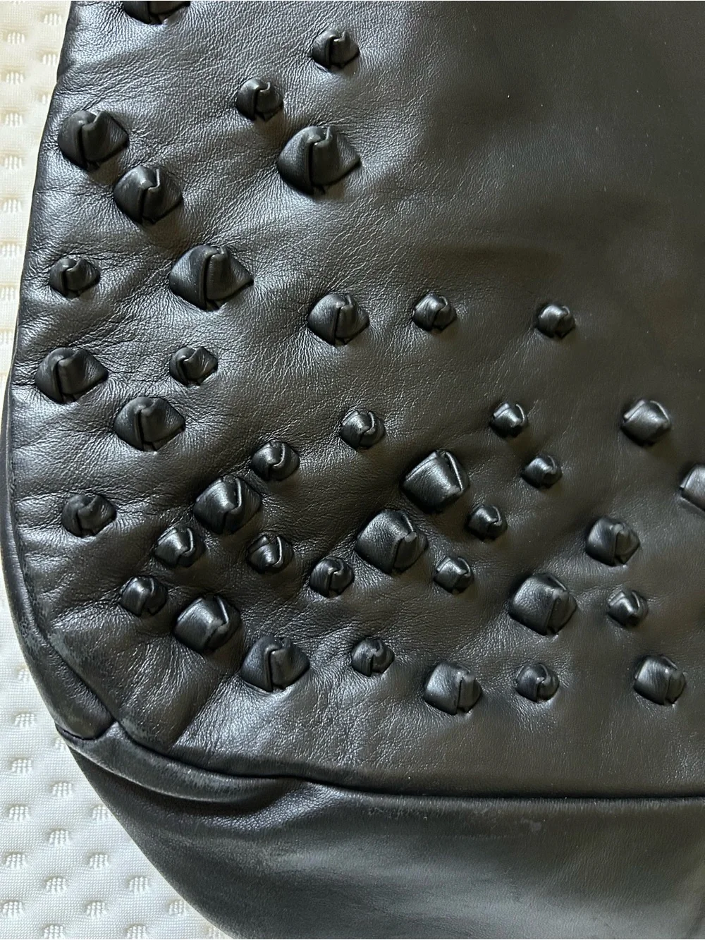 Bottega Veneta Vintage Campana Black Leather Knot Embellished Hobo Bag